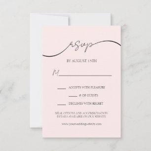 Elegante Rubor Pink Modern Script Wedding RSVP Car