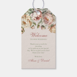 Elegante Rubor Pink Peonies Wedding Favor Etiqueta