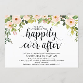 Elegante Rubor Post Boda Brunch Tarjeta de invitac