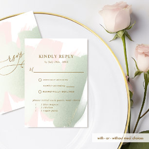 Elegante Rubor rosa y salado con/sin comida RSVP