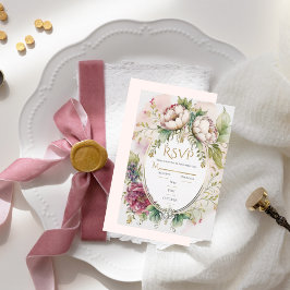 Elegante Rubor rosado Romántico matrimonio RSVP