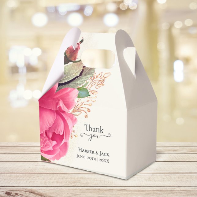 Elegante Rubor Rosas florales rosados caja de favo (Subido por el creador)