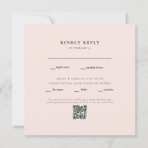 Elegante Rubor Square Boda QR Code RSVP