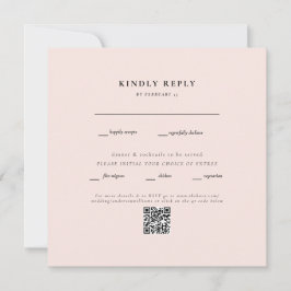 Elegante Rubor Square Boda QR Code RSVP