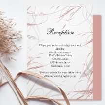 Elegante Rubor Swirls Modern Wedding Recepción