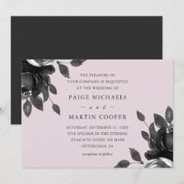 Elegante Rubor y la invitación a la boda floral gr