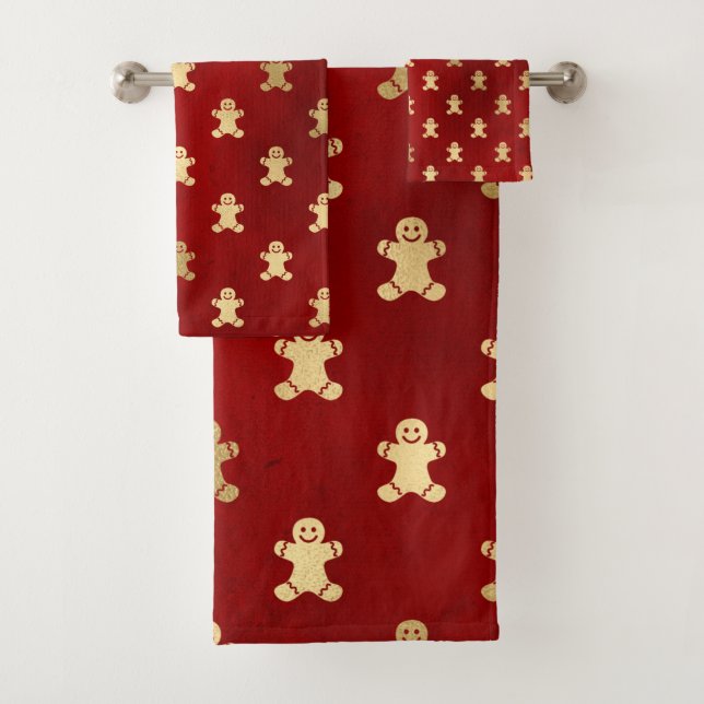 Elegante Ruby Red and Gold Gingerbread Man (In situ)