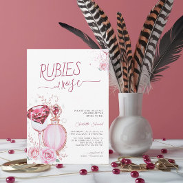 Elegante Ruby y Rosa Bridal Shower Invitación