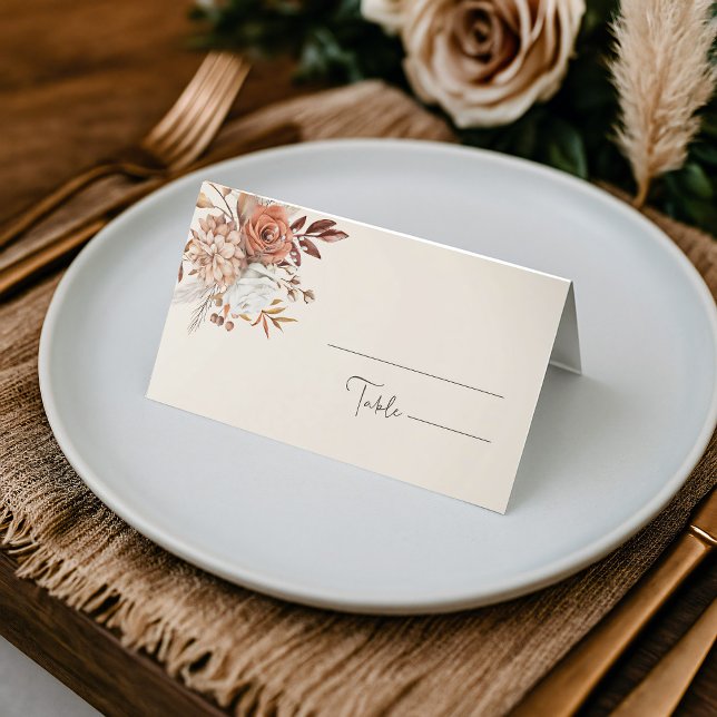 Elegante Rustic Autumn Boda plegado tarjeta de pla (Subido por el creador)