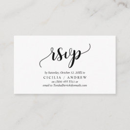 Elegante Rustic Black, Invitación RSVP, responder