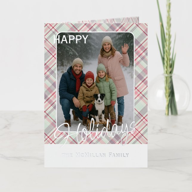 Elegante Rústico Clásico Patrón de Cuadros Dorado (Anverso)