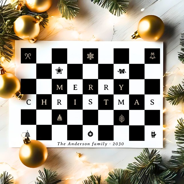 Elegante Rústico Feliz Navidad Ajedrezado (Subido por el creador)