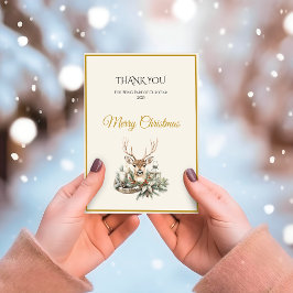 Elegante Rústico Noël Navidades Gracias Tarjeta