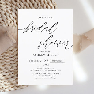 Elegante Rústico Simple Bridal Shower Invitación