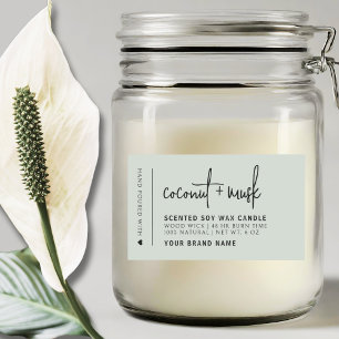 Elegante sabio etiqueta de producto de velas minim
