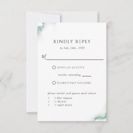 Elegante sabio, verde con o sin tarjeta RSVP de co