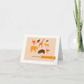 Elegante Safari Animals Tarjeta de agradecimiento
