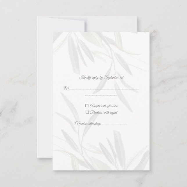 Elegante Sage Green Botanical RSVP (Anverso)