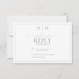Elegante Sage Green Caligraphy Monograma RSVP