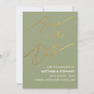 Elegante Sage Green con tarjeta de Relieve metaliz