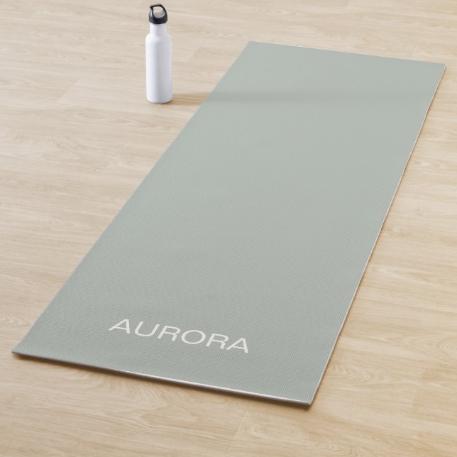 Elegante Sage Green Nombre personalizado Yoga Mat (In situ)