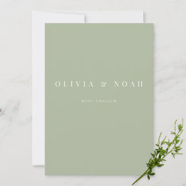 Elegante Sage Green Tarjeta de Invitación