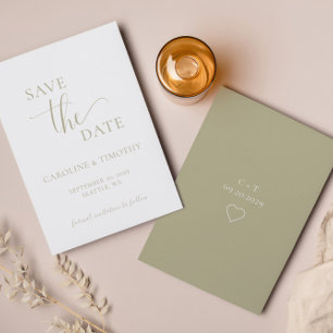 Elegante Sage Green Wedding Salva La Tarjeta De Fe