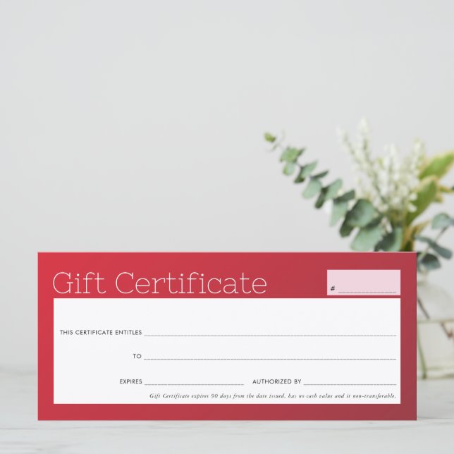 ELEGANTE salón de belleza de negocios rojo burdeos (Anverso de pie)