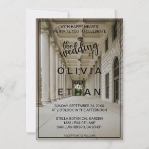 Elegante salón de bodas recepción Invitación a la