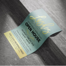 Elegante Salón de la Casa Abierta Volante Oro & Bl
