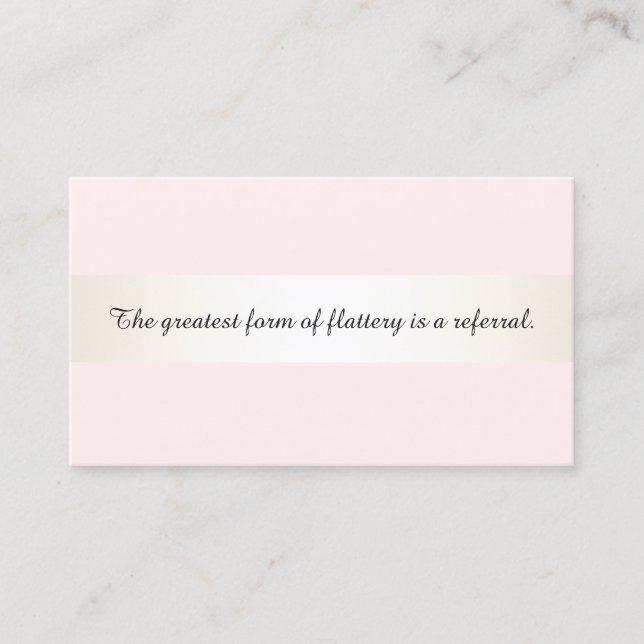 Elegante Salón De Pelo Rosado Y Remisión Al Client (Anverso)