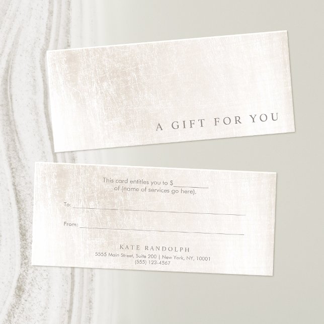 Elegante Salon Spa Brushed Marble Gift Certificado (Subido por el creador)