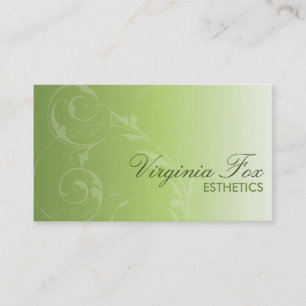 Elegante salón verde suave o tarjeta de visita Spa