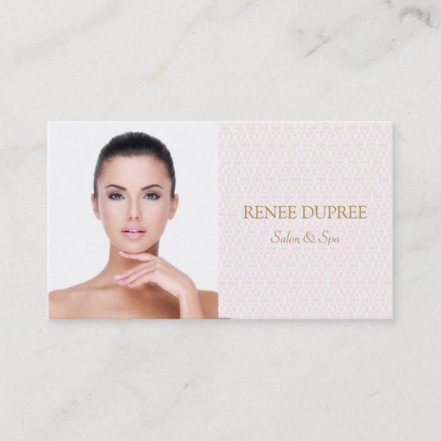Elegante Salón y Spa Tarjeta de Fotografía de Entr (Anverso)