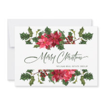 Elegante saludo corporativo de Navidad de Poinsett