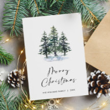 Elegante saludo de árbol de Navidad Minimalista