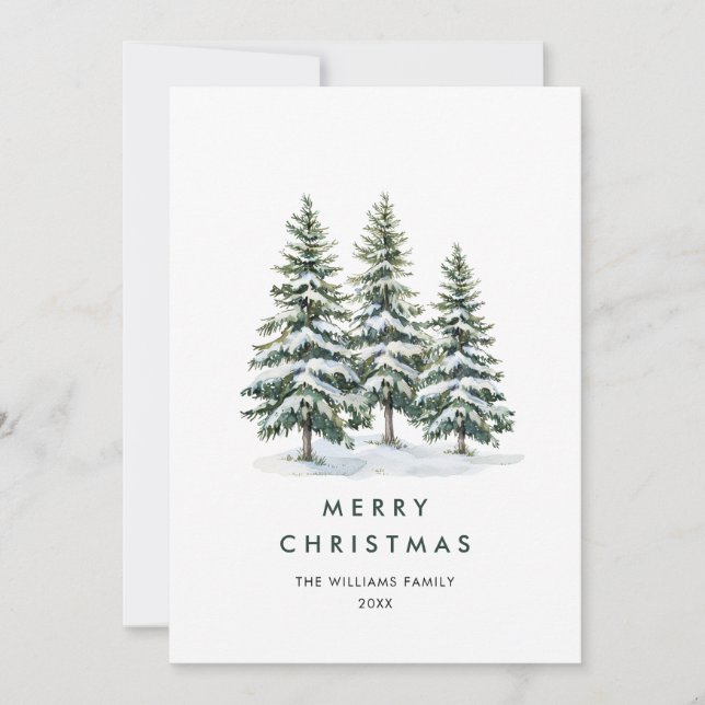 Elegante saludo de árbol de Navidad Minimalista (Anverso)