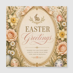 Elegante saludo de Pascua, estilo botánico vintage