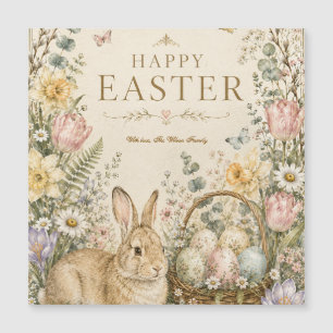 Elegante saludo de Pascua, estilo porcelana azul y