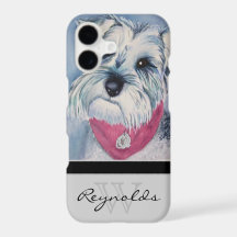 Elegante Schnauzer moderno con nombre de monograma