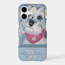 Elegante Schnauzer moderno con nombre de monograma