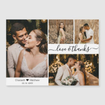 Elegante Script 4 Collage de fotos Boda Gracias
