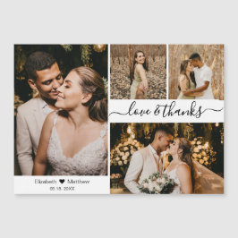Elegante Script 4 Collage de fotos Boda Gracias