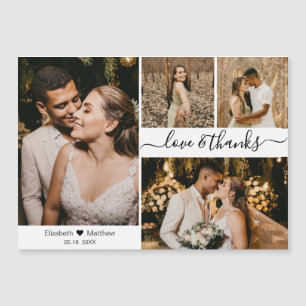 Elegante Script 4 Collage de fotos Boda Gracias 