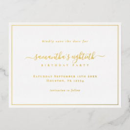 Elegante Script 80 cumpleaños Guardar la tarjeta d