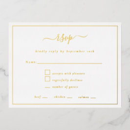 Elegante Script Borde Fiesta RSVP tarjeta Relieve 
