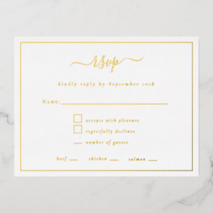 Elegante Script Borde Fiesta RSVP tarjeta Relieve