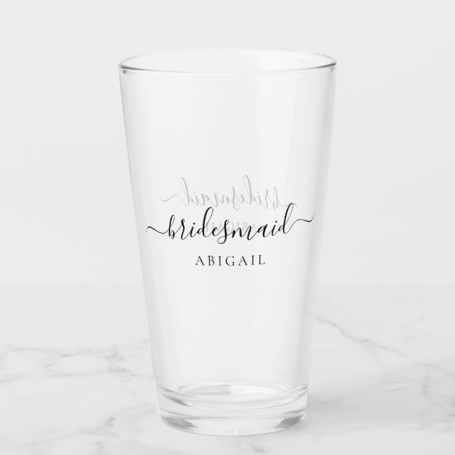 Elegante Script Bridesmaid Nombre personalizado (Anverso)