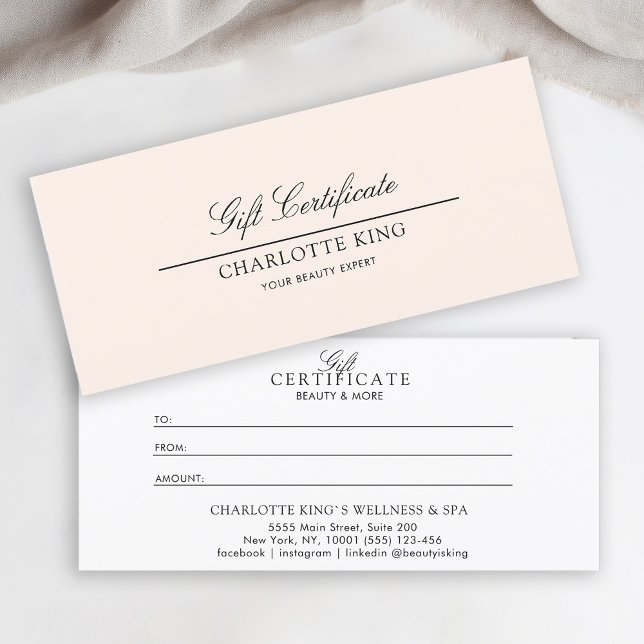 Elegante Script | Certificado de regalo comercial (Subido por el creador)