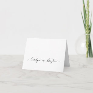 Elegante Script Corazón Pareja Nombre Boda de nuev
